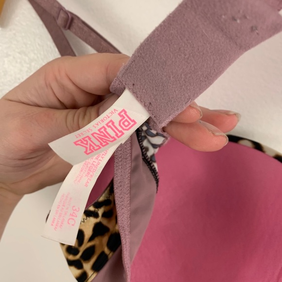 Pink Victoria’s Secret Leopard Lightly Lined Bra - Picture 4 of 7